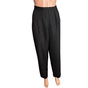 Talbots Collection Wool Blend Pinstripe Cuffed Dress Pants 8 Vintage Career